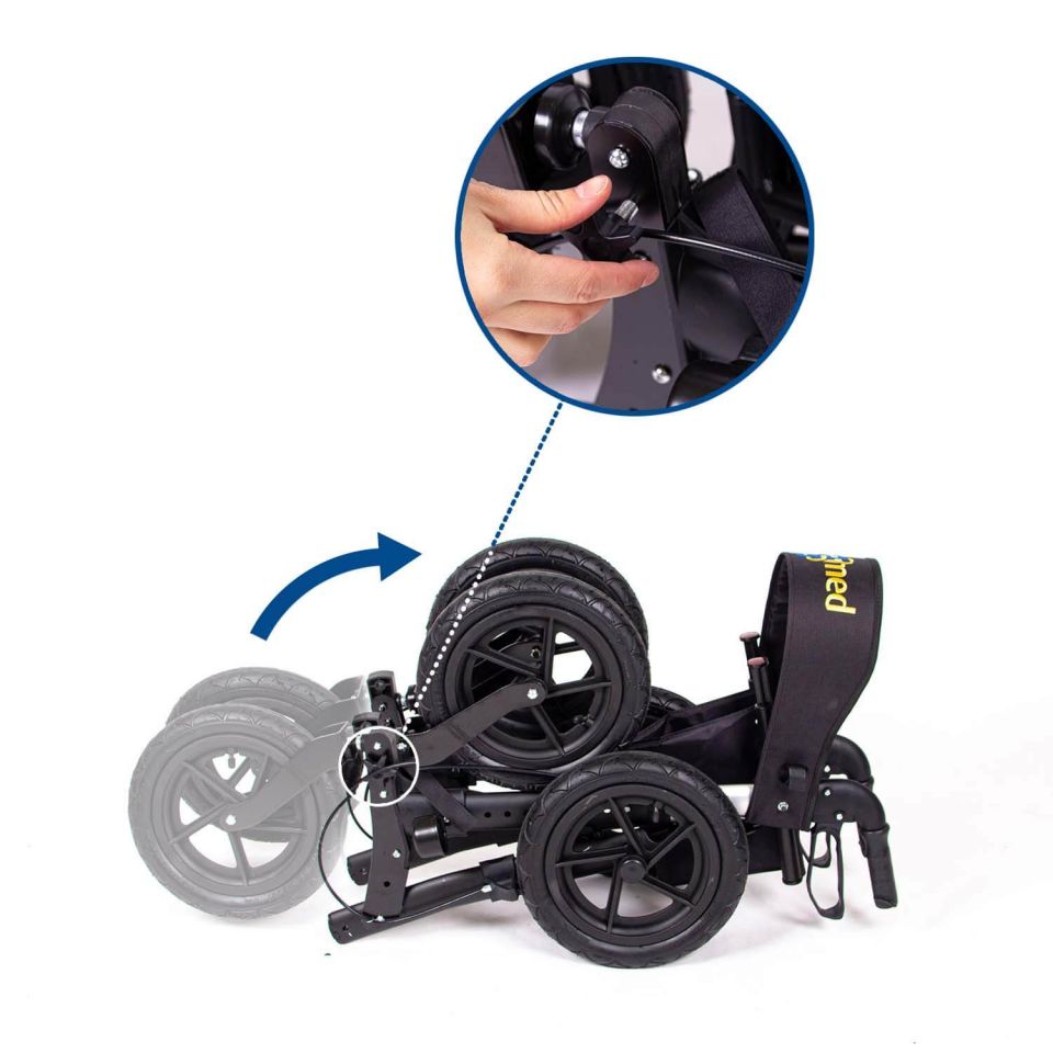 Outdoor rollator zeer klein opgevouwen