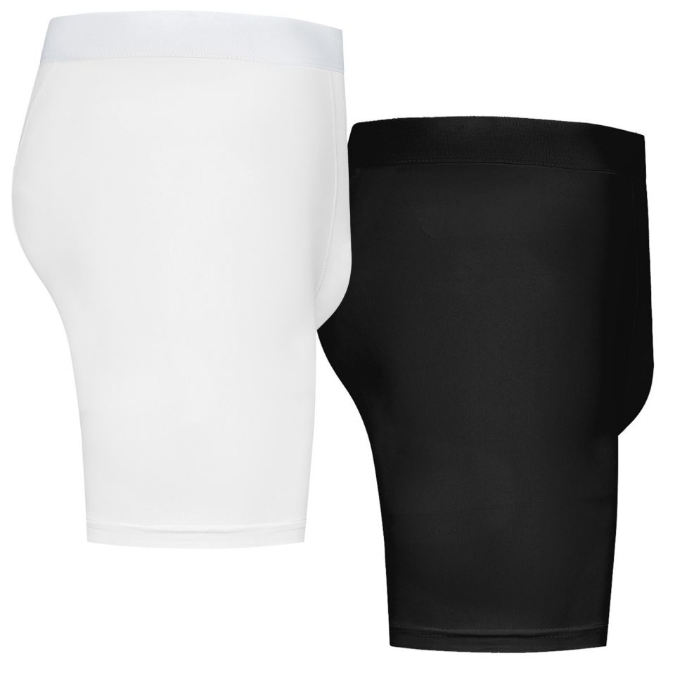 gladiator sports compressiebroek liesbroek heren wit en zwart zijkant
