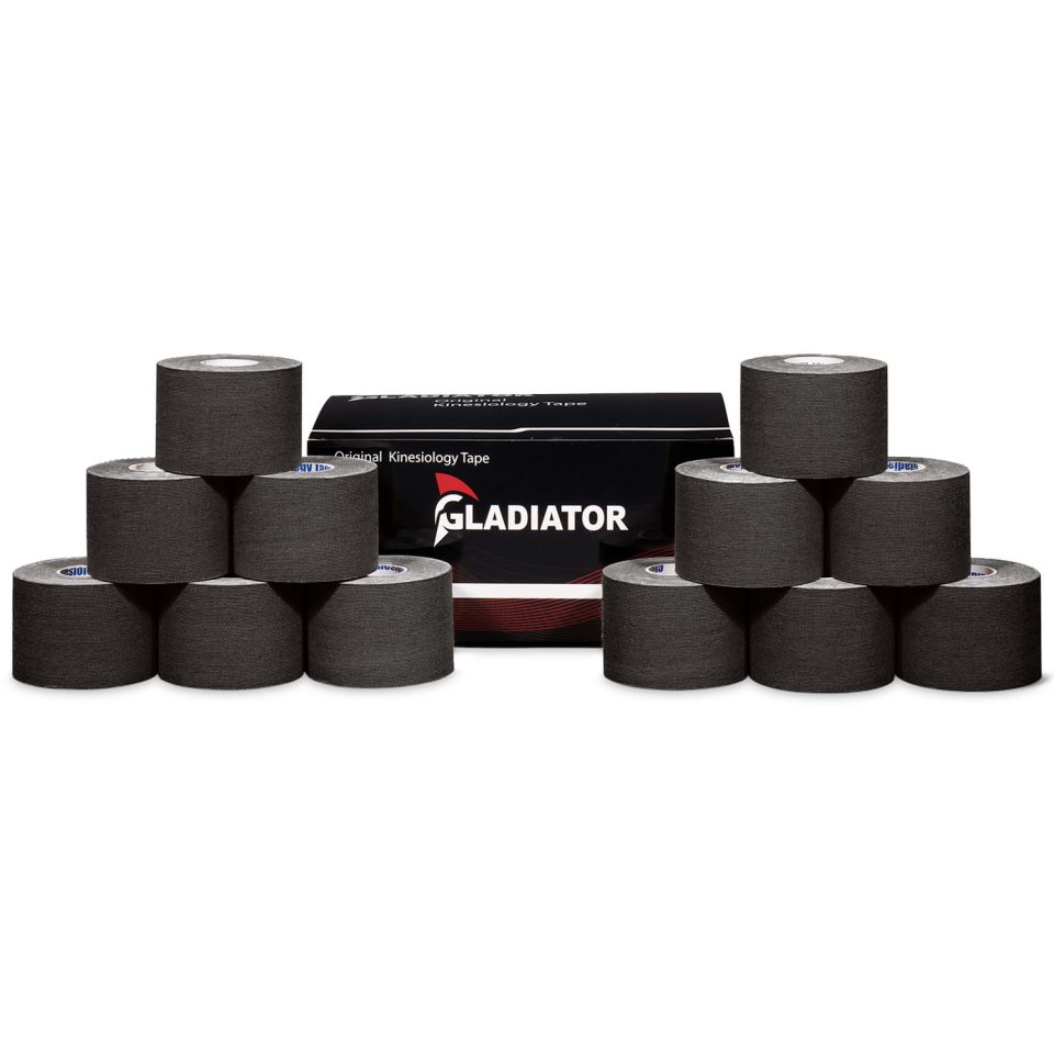 gladiator sports kinesiotape 12 rollen zwart
