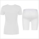 gladiator sports pakket compressiebroek en shirt dames in wit van achteren gefotografeerd