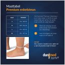 Dunimed premium enkelbrace maattabel