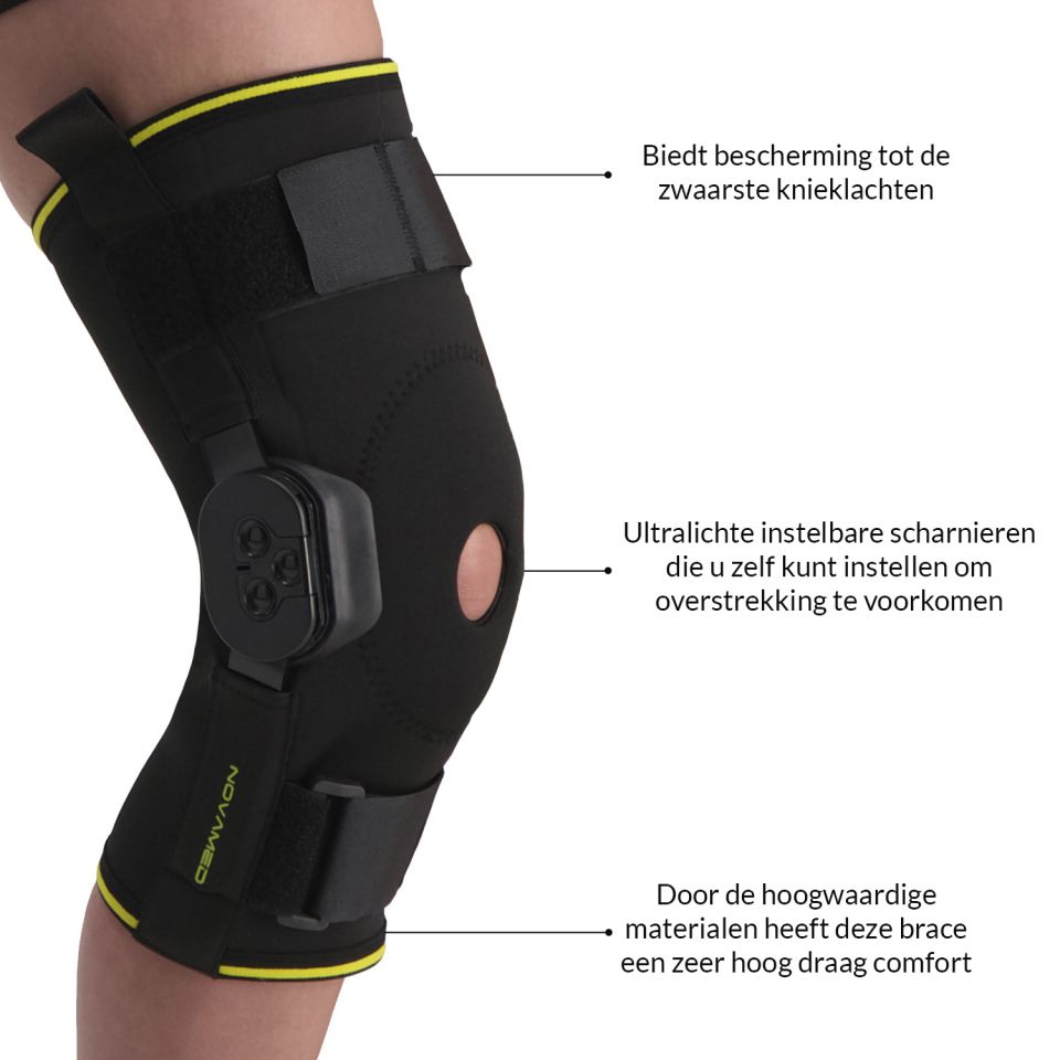 Novamed kniebrace met instelbare scharnieren productinformatie