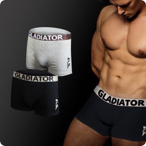 gladiator sports bamboe boxershorts 2 pack grijs zwart kopen