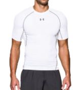 Under Armour HeatGear Compressie shirt - Heren wit