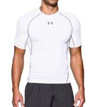 Under Armour HeatGear Compressie shirt - Heren wit