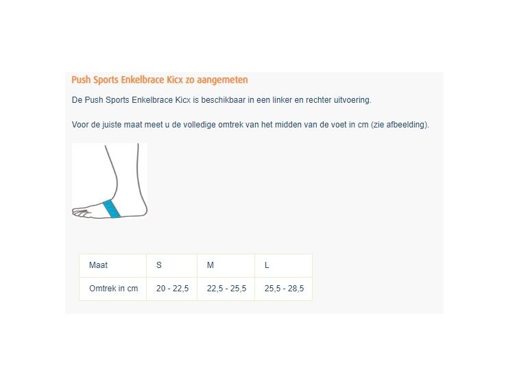 Push Sports enkel Kicx brace kopen? | Podobrace.nl