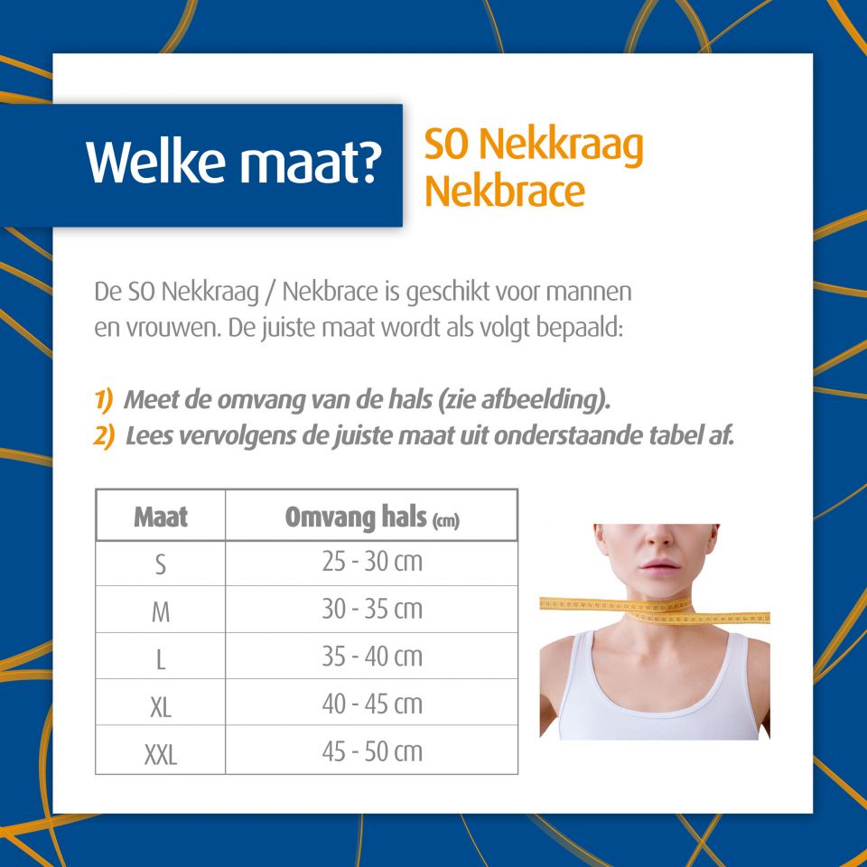 Maattabel SO Nekbrace Nekkraag