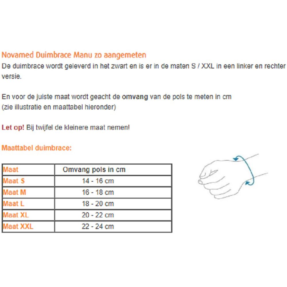 Novamed Duimbrace Manu | Podobrace.nl