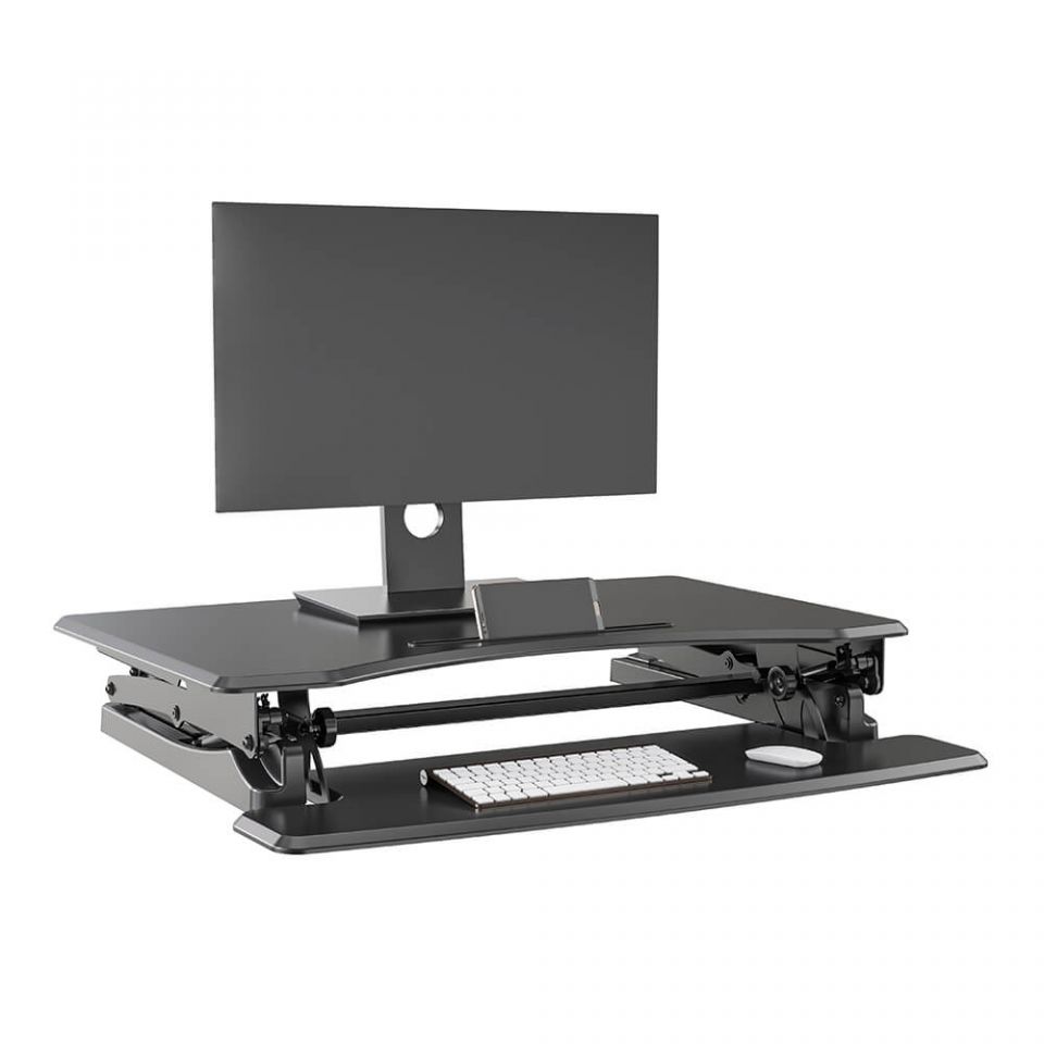 ergonomisch in hoogte verstelbaar zit sta bureau foto 