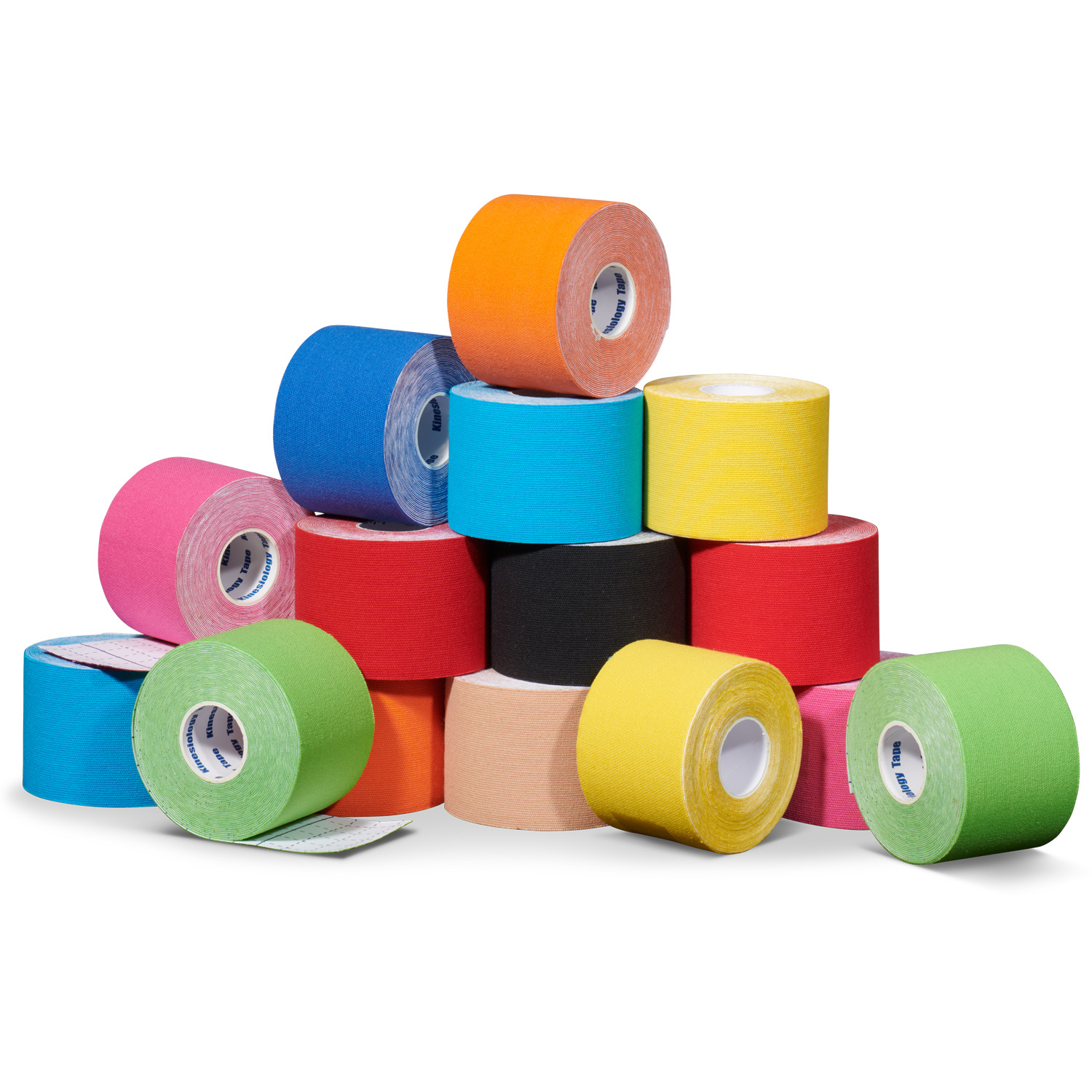 Kinesiotape 12 rollen plus 3 rollen gratis opgestapeld