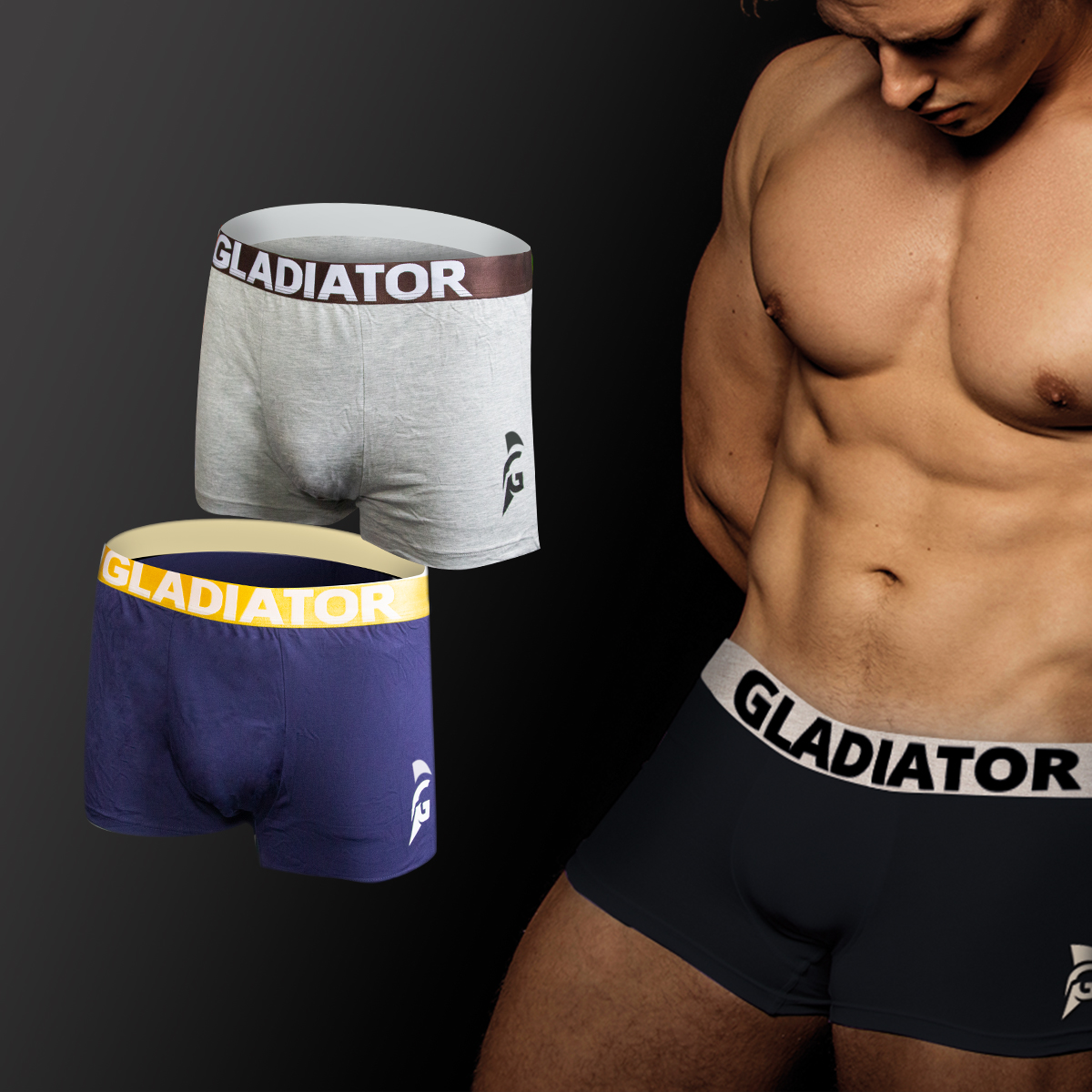 Gladiator Sports Bamboe Boxershorts 2-pack - Grijs/Blauw
