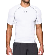 Under Armour HeatGear Compressie shirt - Heren (Wit)
