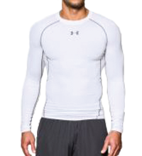 Under Armour HeatGear Compressie shirt - Heren lange mouwen (wit en zwart)