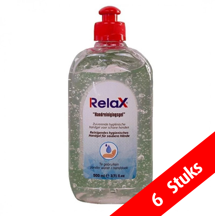 500 ml - 6 stuks Relax Desinfecterende Handgel