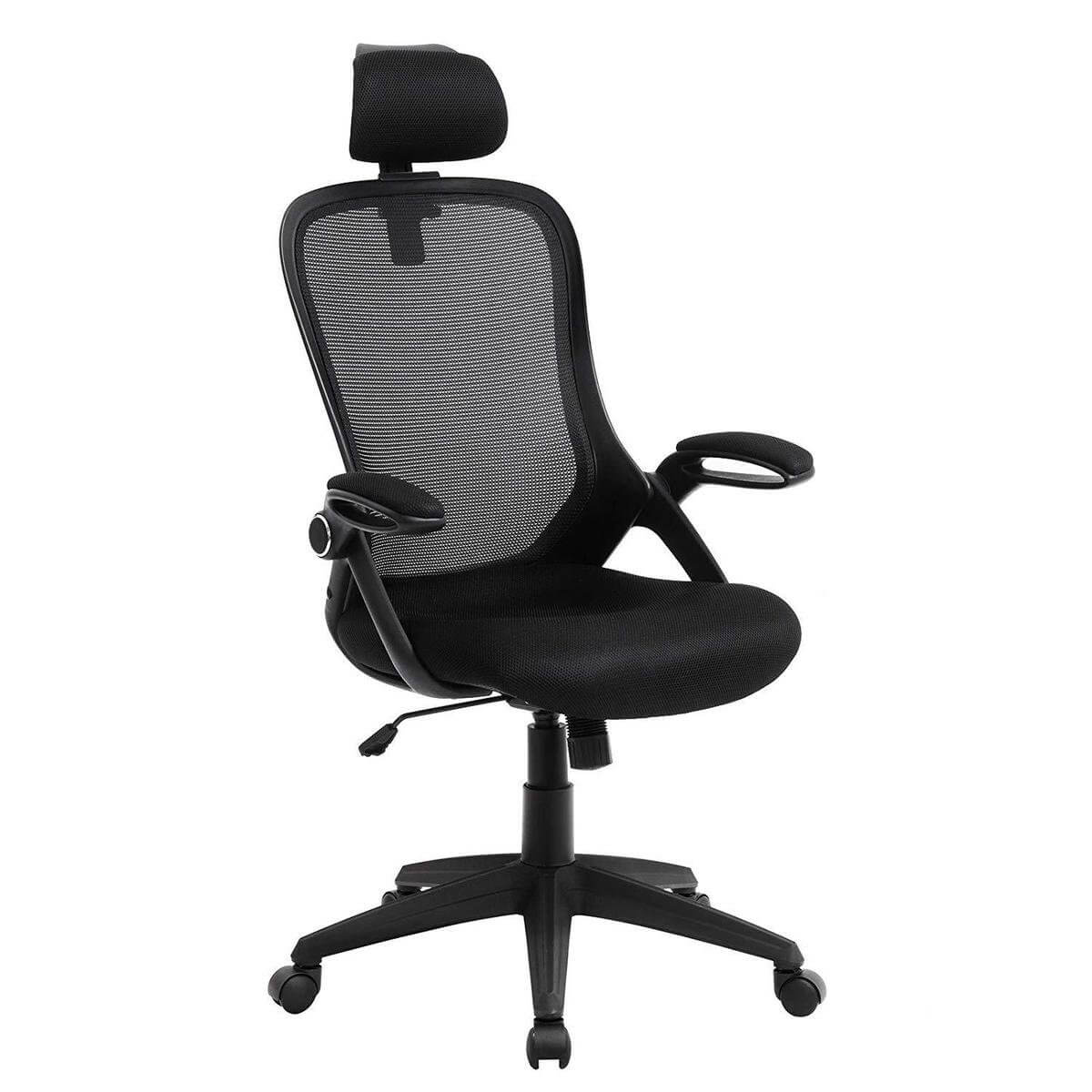 Ergonomische bureaustoel met inklapbare leuningen